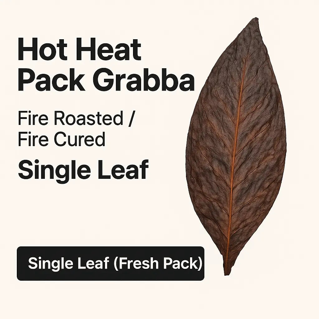 Hot Heat Pack Grabba – Fire Roasted / Fire Cured Single Leaf – Intense Natural Tobacco for Bold Smokers GizmoGrabbas Grabba Leaf
