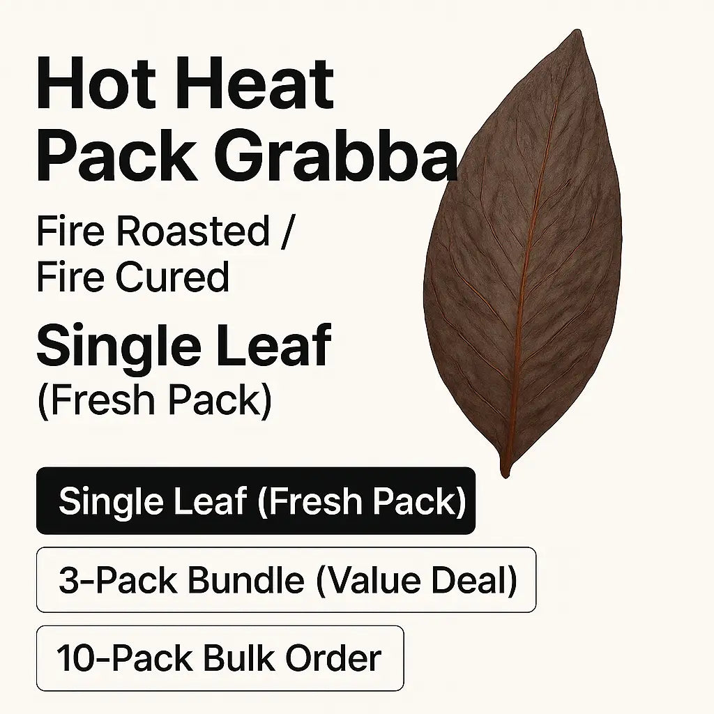 Hot Heat Pack Grabba – Fire Roasted / Fire Cured Single Leaf – Intense Natural Tobacco for Bold Smokers GizmoGrabbas Grabba Leaf