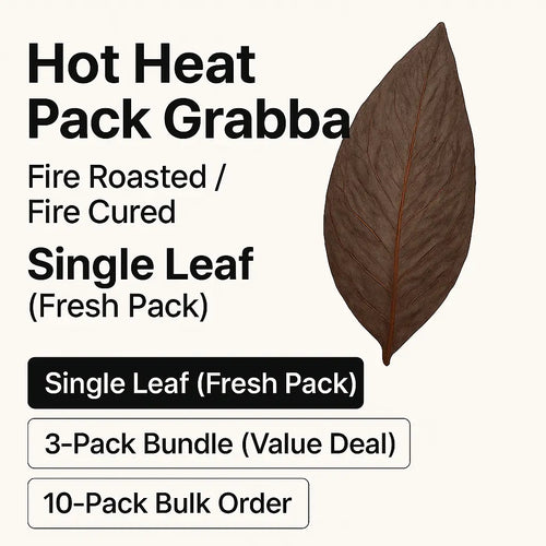 Hot Heat Pack Grabba – Fire Roasted / Fire Cured Single Leaf – Intense Natural Tobacco for Bold Smokers GizmoGrabbas Grabba Leaf